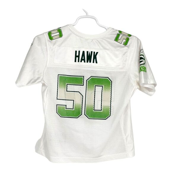 Reebok Green Bay Packers Jersey Youth Large AJ Hawk White Away #50 NFL Players - Picture 1 of 6